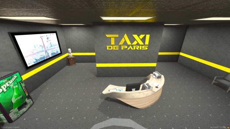 "Explore texi deparis fivem taxi, restaurant, car dealership, BMF interiors, O Block map, crips hideout, storage solutions, and exclusive club."