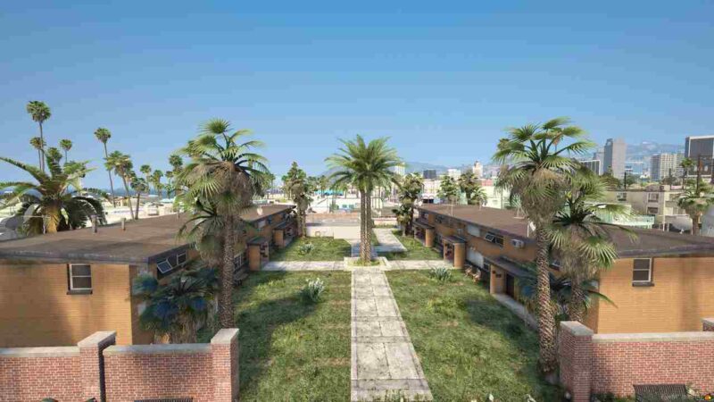 FiveM Hoods MLO featuring detailed urban design and immersive elements for realistic gang roleplay.