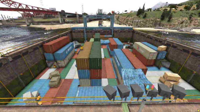 FiveM Shipment MLO showcasing detailed shipping layout and realistic design for roleplay scenarios.