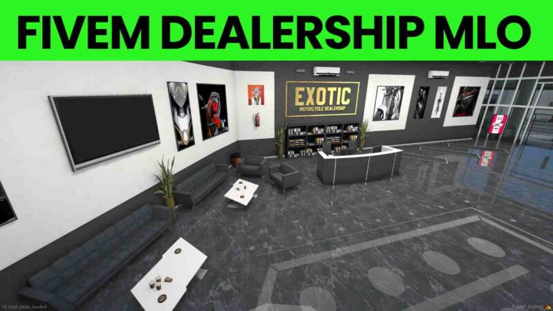 FiveM Dealership MLO featuring detailed showroom design and immersive elements for a realistic roleplay experience.