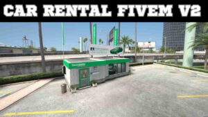 Car Rental FiveM V2 MLO with a modern fleet and sleek interior