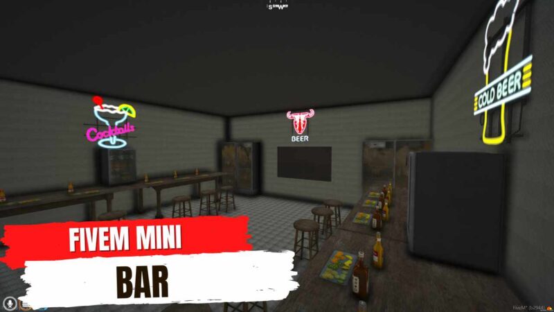 FiveM Mini Bar with stylish decor and an array of drinks