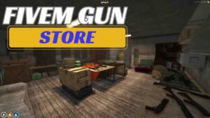 FiveM Gun Store with detailed interior and realistic weapon displays