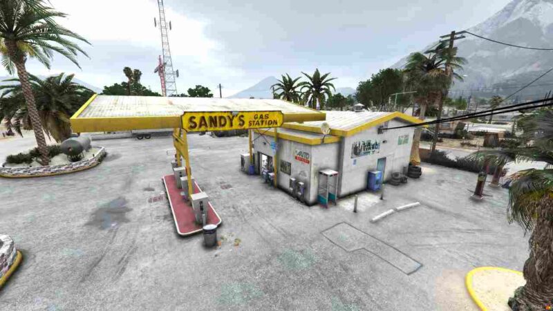 Gas Station FiveM featuring detailed fuel station layout and realistic design for immersive roleplay.