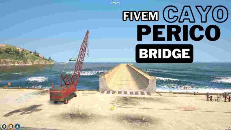 FiveM Cayo Perico Bridge - detailed view of the iconic bridge in Cayo Perico map