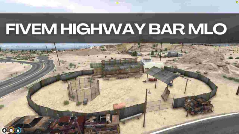 FiveM Highway Bar MLO interior with counter seating and ambient lighting