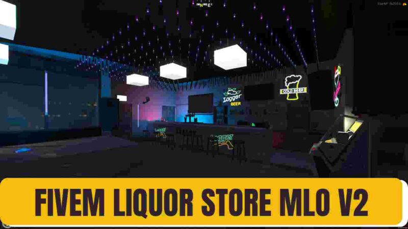 FiveM Liquor Store MLO V2 with detailed shelves and modern design for roleplay servers