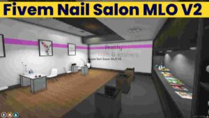 FiveM Nail Salon MLO V2 interior view with modern design and nail stations