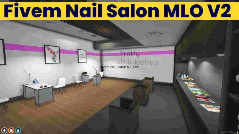 FiveM Nail Salon MLO V2 interior view with modern design and nail stations