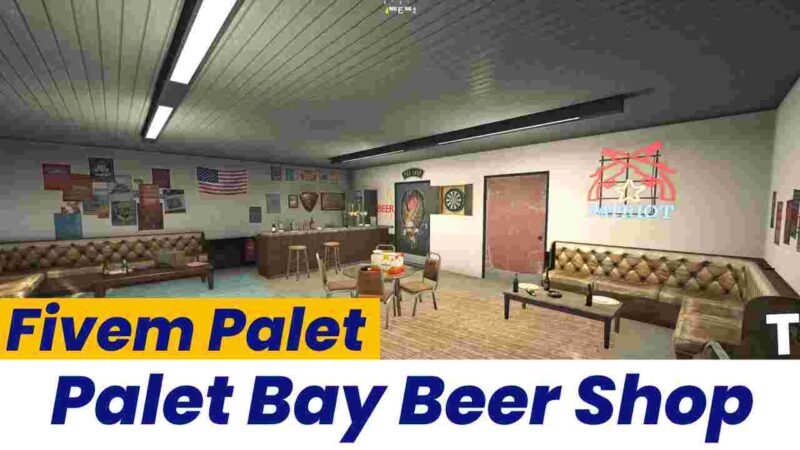 FiveM Palet Bay Beer Shop interior view with shelves and bar