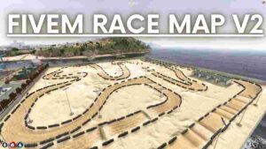 FiveM Race Map V2 showing detailed racing course layout with challenging tracks and scenic views.