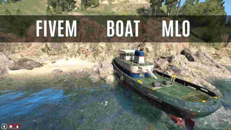 FiveM Boat MLO featuring a detailed maritime environment with realistic boat models and water effects.