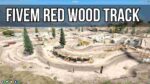 A detailed view of the FiveM Red Wood Track in a roleplay server