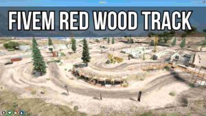 A detailed view of the FiveM Red Wood Track in a roleplay server