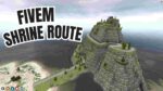 FiveM Shrine Route in a roleplay server showing detailed environment and path layout