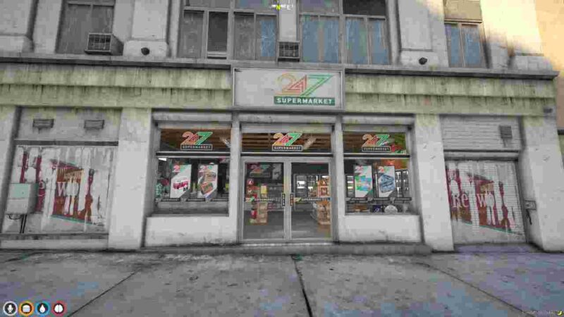 FiveM Supermarket Interior with Shelves and Groceries