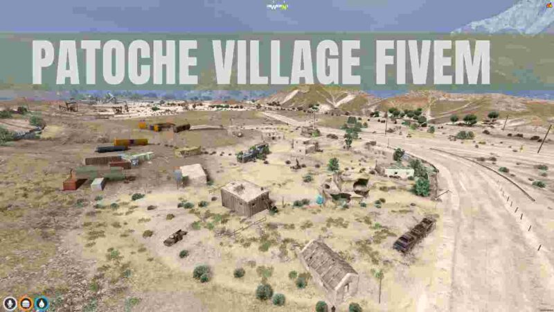 Patoche Village in FiveM – A detailed virtual recreation showcasing a quaint, rustic village setting with charming houses and scenic landscapes.