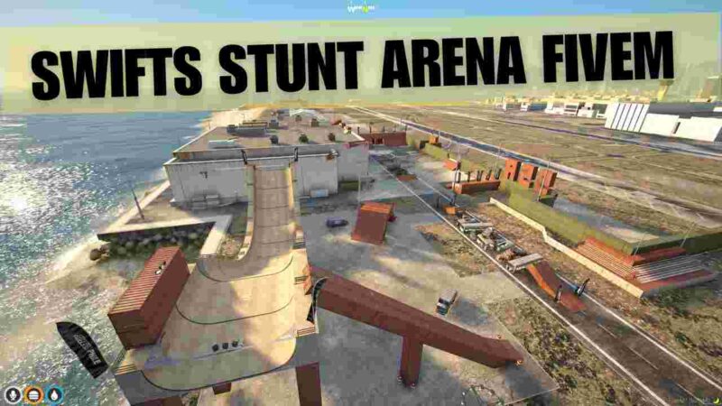 Swifts Stunt Arena in FiveM featuring various stunts and obstacle courses.