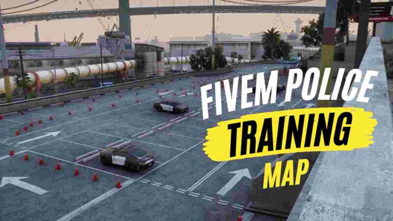 FiveM Police Training Map with various training areas and obstacle courses