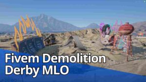 FiveM Demolition Derby with cars crashing and audience watching